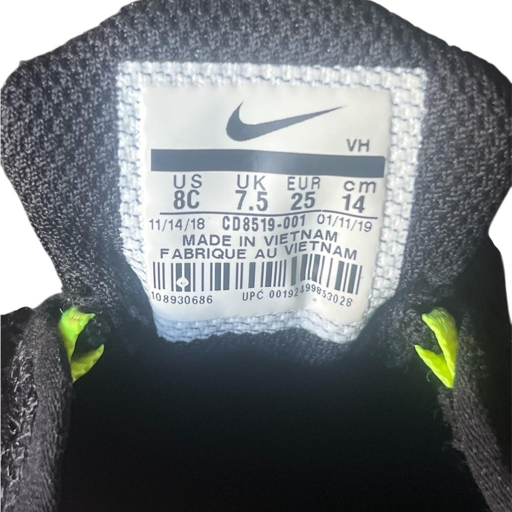 Nike Black Sneakers with Neon Green Highlights